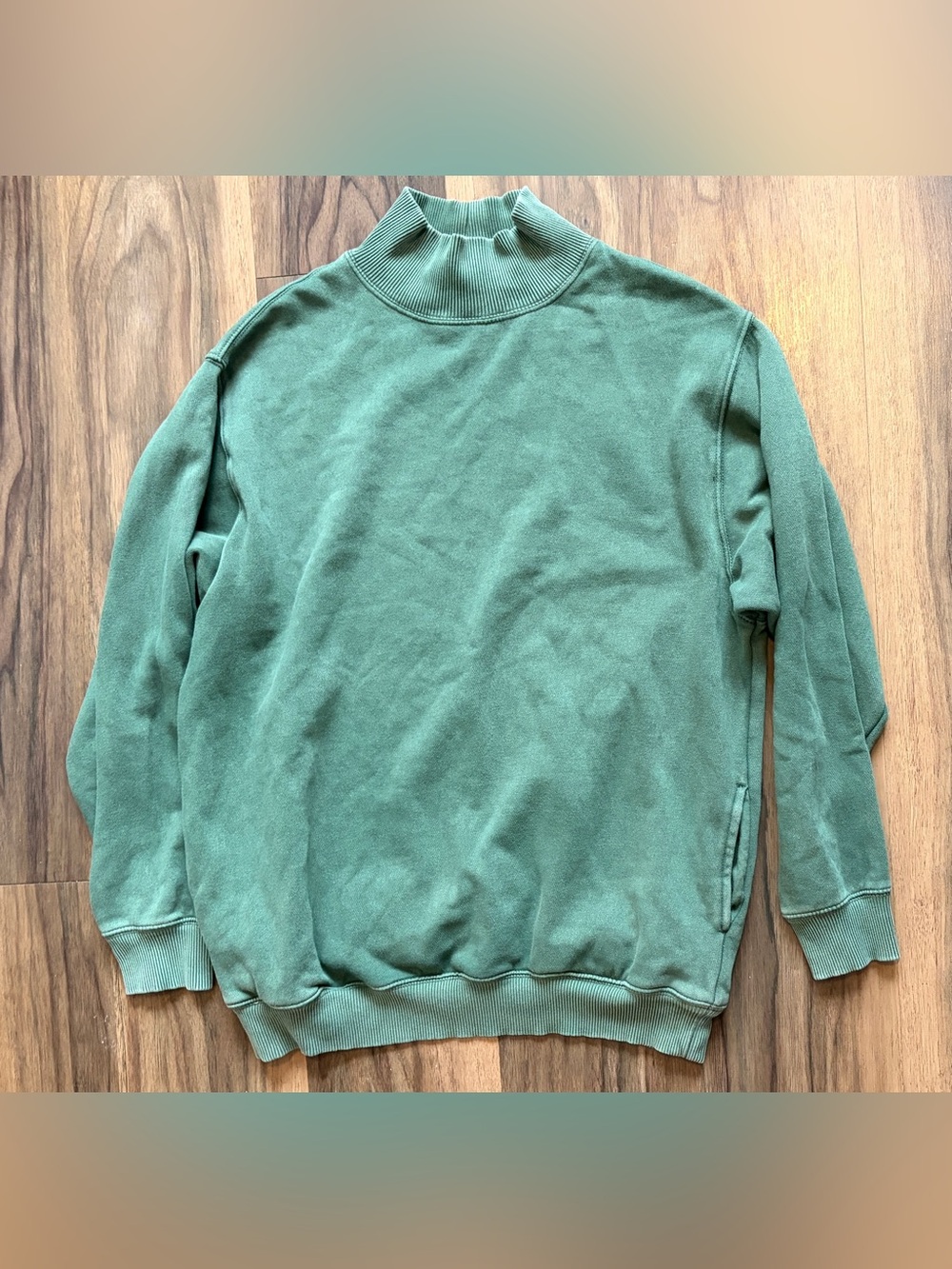 aerie Mock Neck Sweatshirt in Sage Green